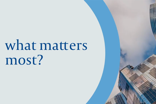 Video: What matters most?
